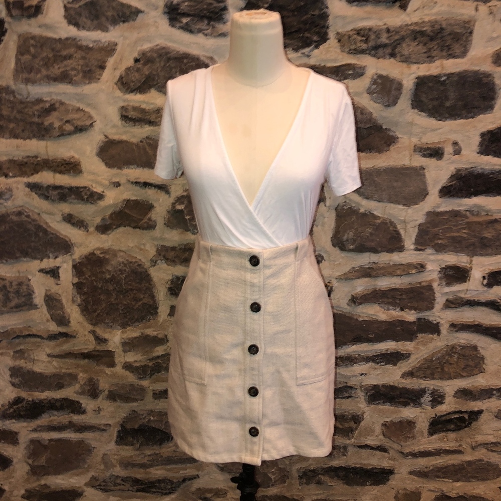 Canvas mini skirt